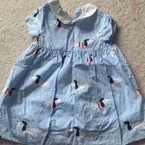 Jacadi Light Blue Puppy Print Cotton Dress